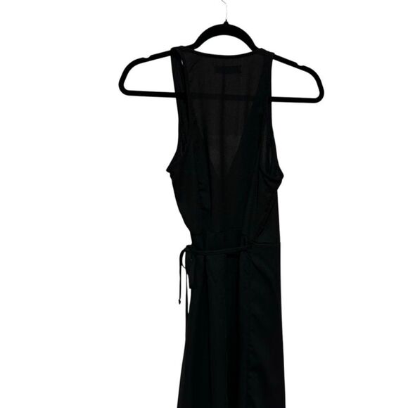 Abercrombie & Fitch Black Wrap Asymmetrical Tie Waist  Maxi Dress - Picture 6 of 13